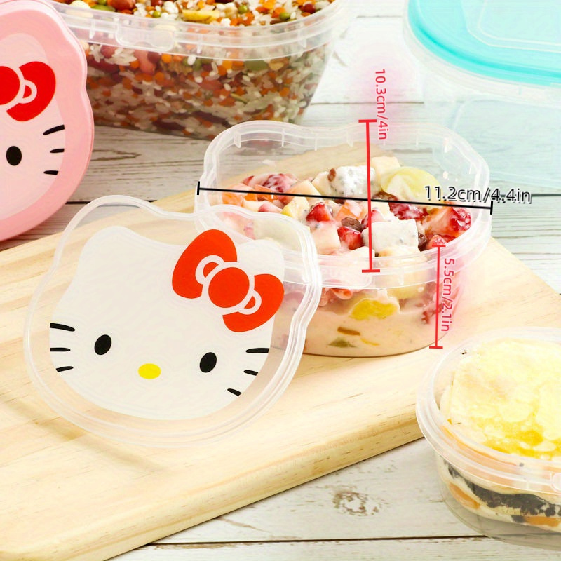 2pcs Hello Kitty Sanrio Bento Box Set - Leak-Proof, Food-Safe Plastic Containers with Lids in Pink & White, Ideal for Snacks, Lunch, and Jewelry Storage,back to school
