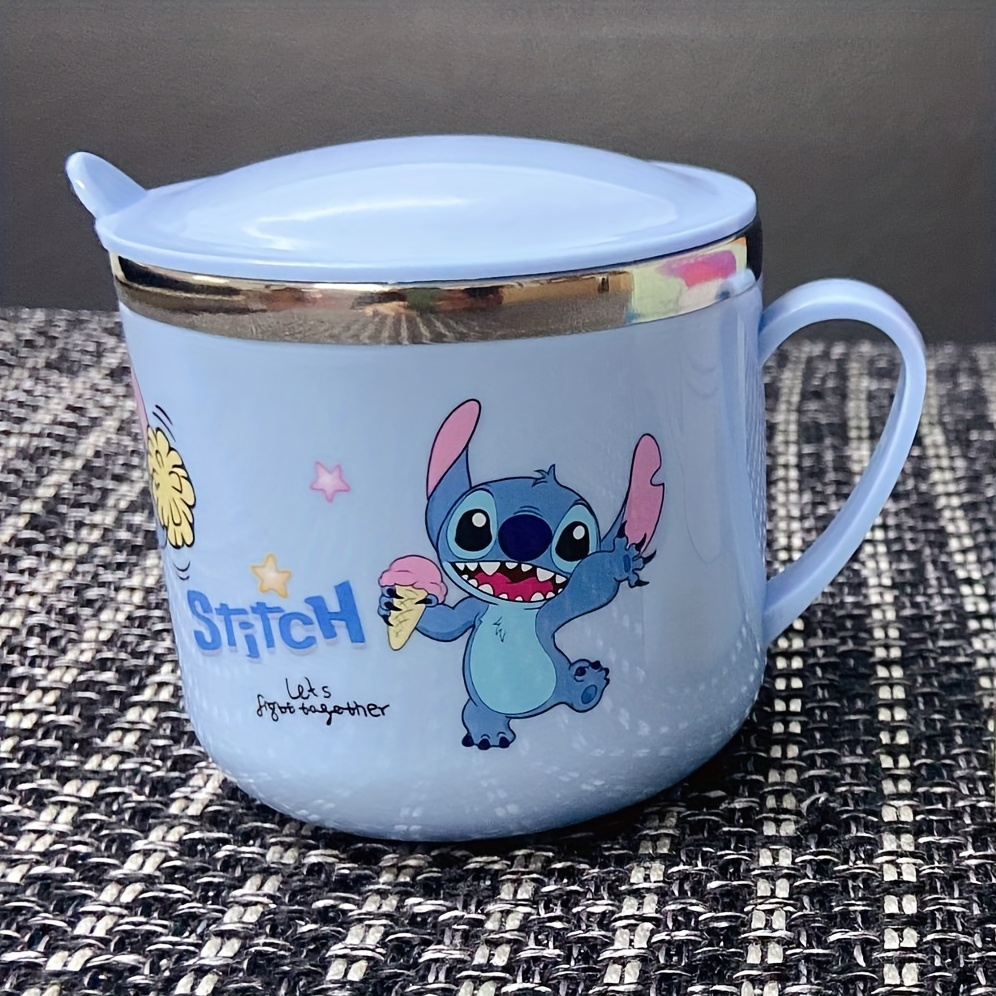 1pc 9.47oz Stainless Steel Insulated Coffee Mug with Handle and Lid - Cute Durable Cup Featuring Stitch & Ice Cream Design, Perfect for Office, Outdoor Use, Hand Wash Only, Ideal Gift, Coffee Bar Accessories - Image 8
