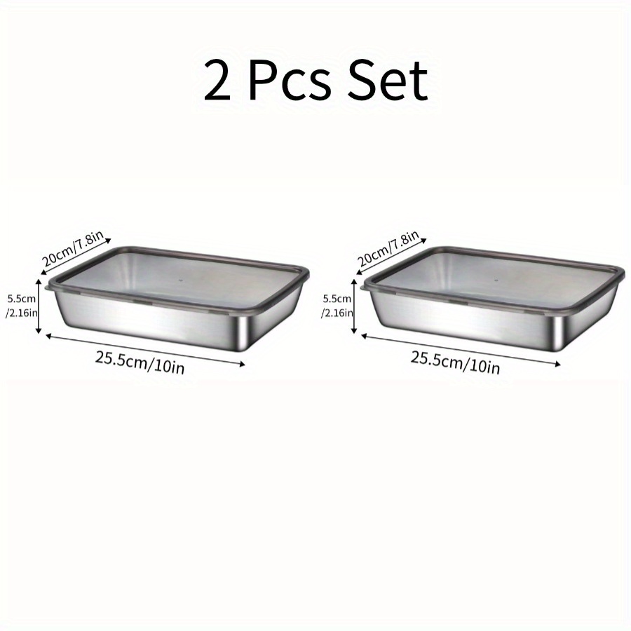 2/3-Pack Stainless Steel Food Storage Containers, Leak-Proof, BPA-Free, Reusable, Square Shape, Flip Top Lid, Multipurpose, Freezer Safe, Easy to Clean, Stackable for Fruits, Meat, Vegetables - Ideal for Refrigerator, Freezer, Food Storage Room - Image 3