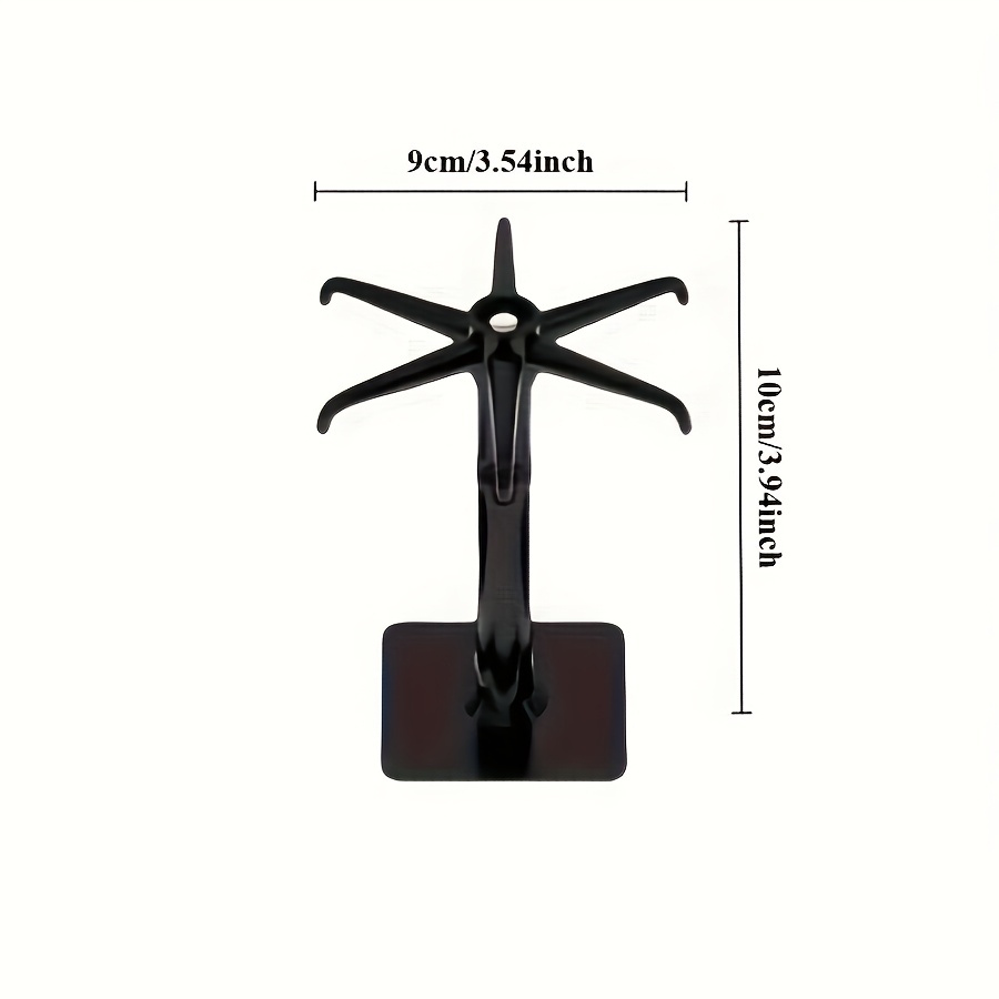 1pc Easy-Install 360° Rotating Pot Rack - No-Drill, Wall-Mounted, Expandable Black Plastic Kitchen Utensil Holder with Round Ceiling Storage Shelf for Spoons, Ladles & More