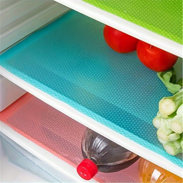4 high-quality refrigerator liners - customizable cabinet mats, refrigerator dining table mats, washable, waterproof, and oil resistant mats for seamless kitchen organization - durable, slip resistant, suitable for shelves, freezers, cabine