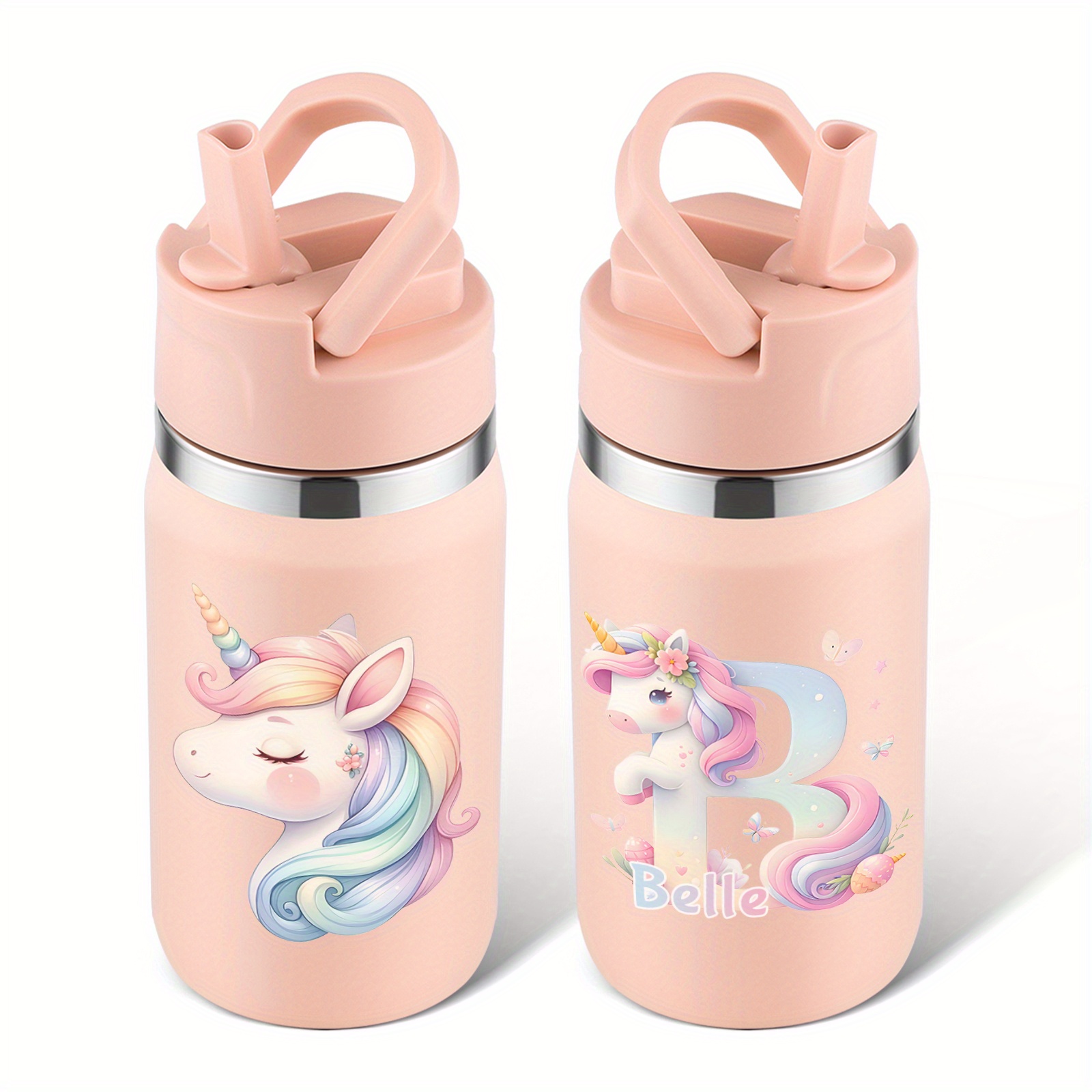 1-pack, Custom 12oz Double-Wall Stainless Steel Insulated Insulated Bottle Bottle with 3D Printed Unicorn Design for Back-to-School Season Gift