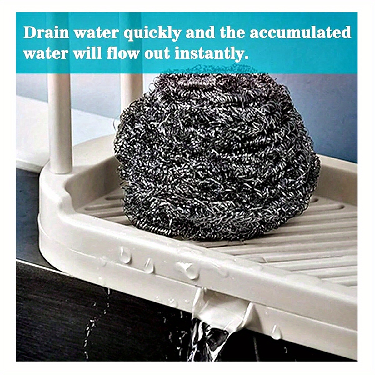 1pc Grey Kitchen Sink Rack Tray Organizer Stand, Kitchen Countertop Rust Proof Sink Accessories, for Sponge, Dish Cloth, Rag, Brush, Scrubber Storage Holder., Kitchen Sink Accessories